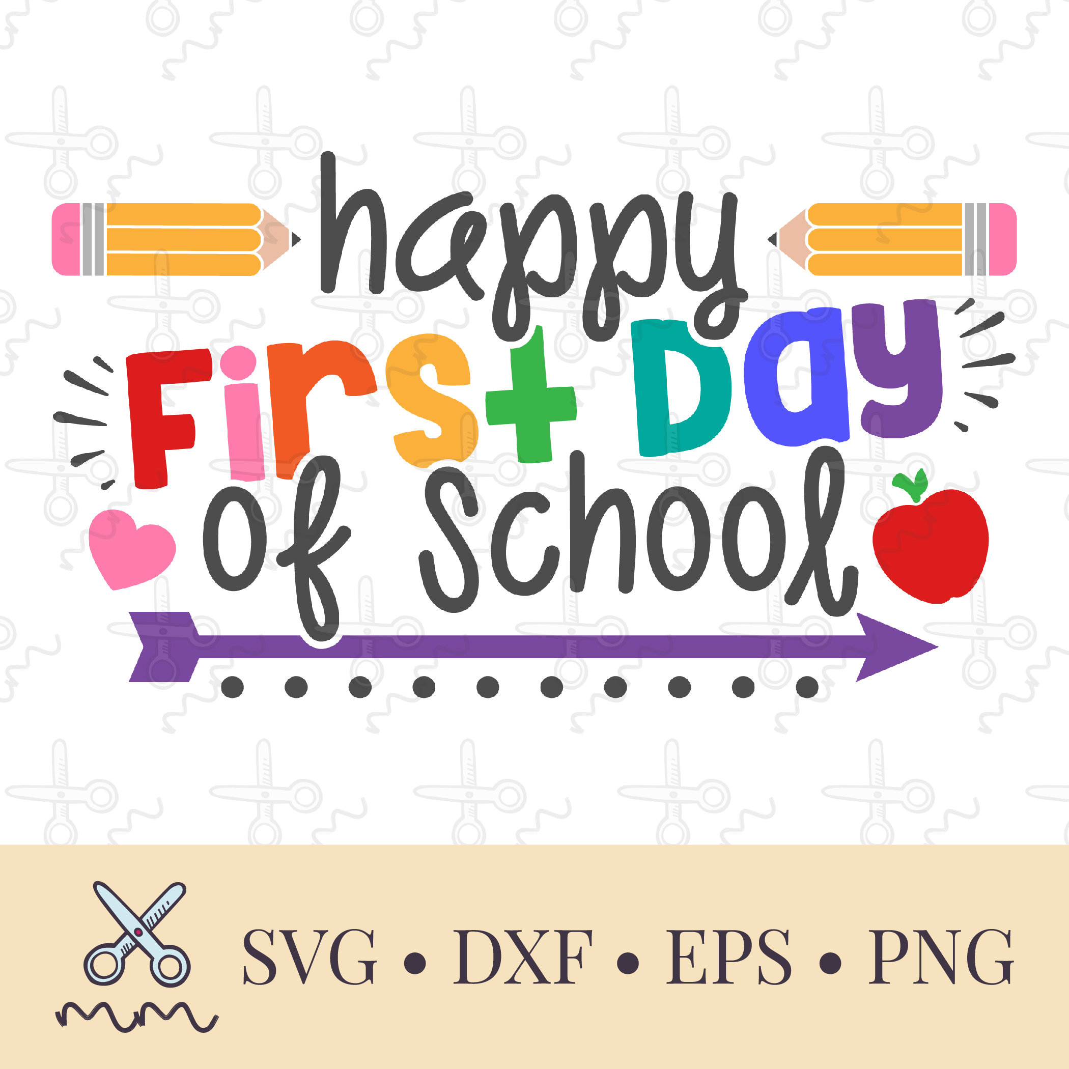 Feliz Primer Día de Escuela SVG 1er Día de La Escuela SVG Etsy