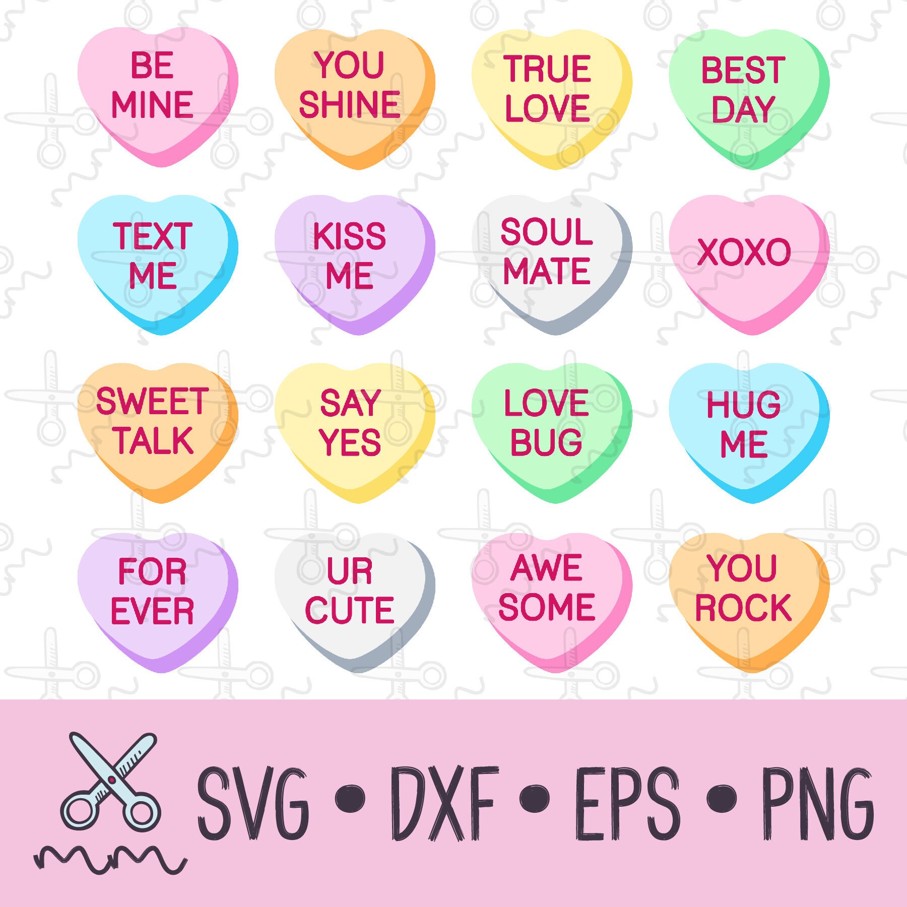 Download Candy Svg Valentines Day Svg Conversation Heart Svg Valentine Svg Love Svg Valentines Gift Flower Svg Hearts Svg Candy Hearts Svg Craft Supplies Tools Tools Delage Com Br