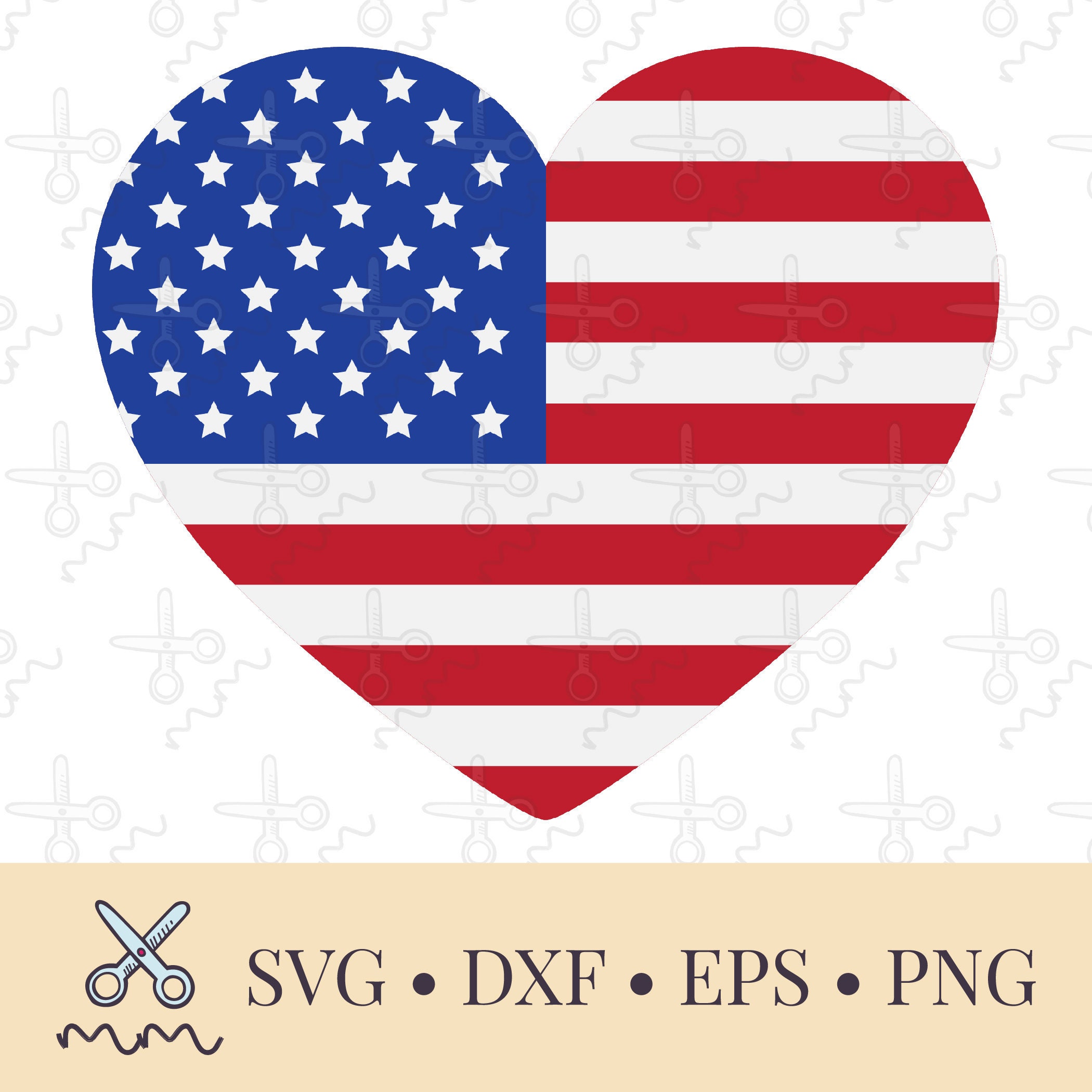 American Flag Heart SVG - USA SVG - 4th of July Cut Files - Patriotic…