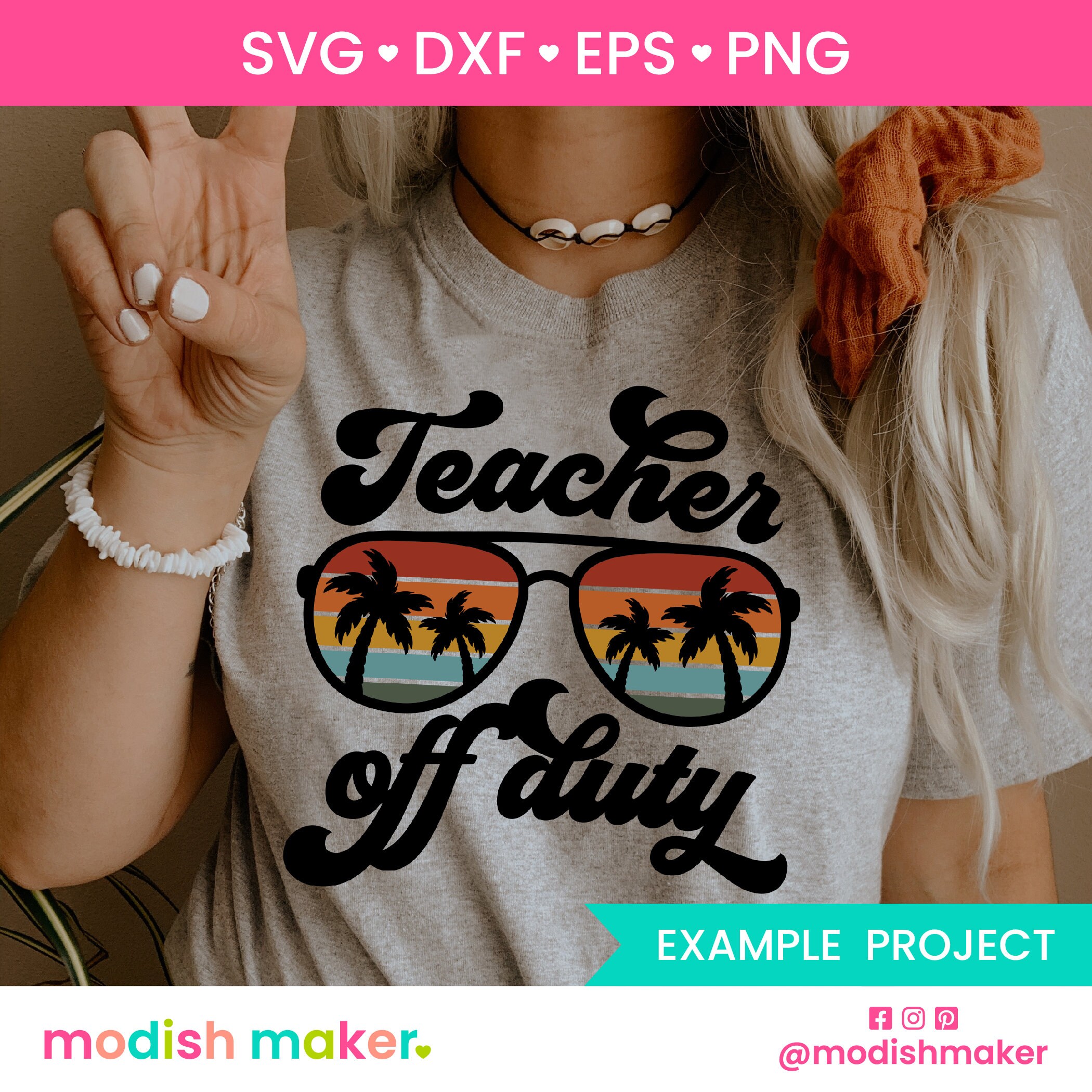 Download Teacher Off Duty SVG 70s Retro Vintage Sunset Sunglasses SVG | Etsy