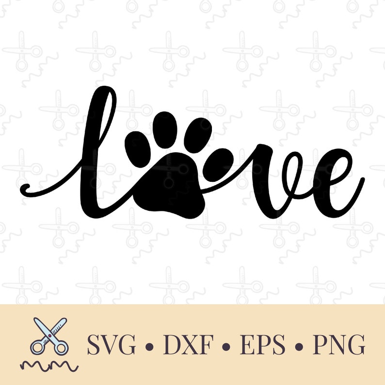Download Love Paw Print SVG Love Dog Paw SVG Dog Love SVG Love | Etsy