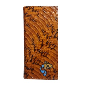 Genuine Cobra Skin Men's Long Wallet Brown Unisex Grey Aquarius Mark