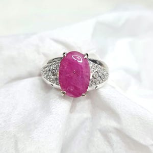 Natural 8.05 CT Burmanese Ruby Alpaca Mixed Metal Unisex Ring