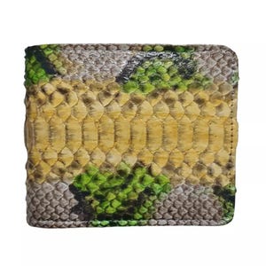 Genuine Multicolor Snake Wallet Skin Men's Phyton Sanca Wallet Short Bifold Exotic Best Gift