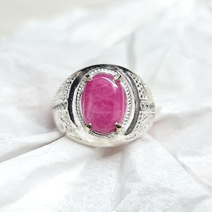 Unheated!! 3.40 CT Ruby Alpaca Mixed Metal Mens Ring
