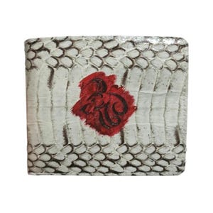 Genuine Cobra Snake Skin Men's Wallet Bifold Grey Taurus Constellations Mark