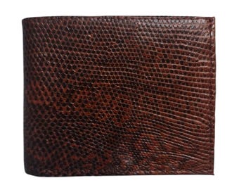 Genuine Brown Monitor Lizard Men&#39;s Handmade Wallet