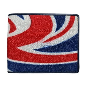 Echte Stingray Skin Herren schwarze Brieftasche Exotic Aquatic Wallet Handgemachte Malerei