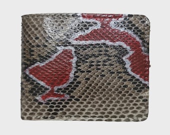 Echte Python Schlangenhaut Bifold Brieftasche - Handgemachtes Exotisches Leder