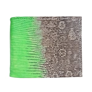 Cartera para hombre hecha a mano con el auténtico lagarto monitor Stabilo Green