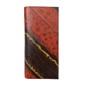Genuine TrunkSnake Wallet Skin Men's Brown Orange Yellow Lines Long Wallet Unisex