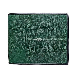 Genuine Stingray Skin herenportemonnee groene handgemaakte portemonnee