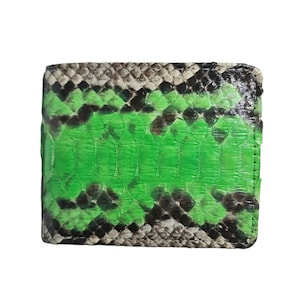 Genuine Phyton Sanca Snake Wallet Skin Men's Exotic Wallet Short Bifold Multicolor