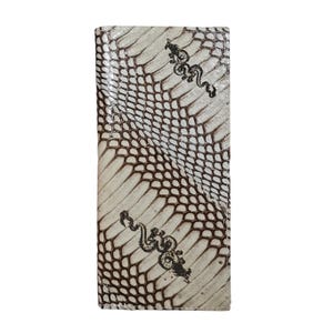 Genuine Grey Cobra Long Wallet Snake Skin Unisex Upside Down Dragon
