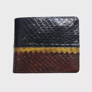 Handmade Bifold Black Dark Maroon Cobra Snake Wallet Men's Bifold Exotic Handmade