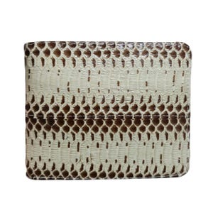 Genuine Grey Cobra Snake Skin Men's Wallet Bifold Exotic Handmade
