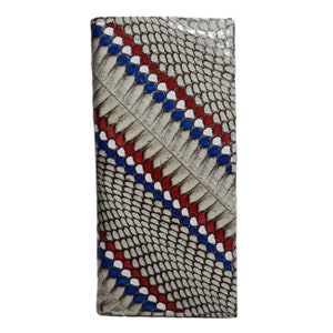 Genuine Cobra Snake Skin Men's Long Wallet Unisex Grey