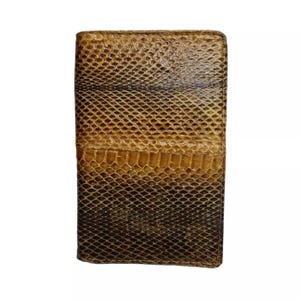 Bifold Brown Ptyas Korros Snake Standing Wallet Carteira masculina dobrável feita à mão