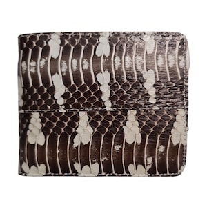 Genuine The Gold-Ringed Cat Snake Skin Men's Wallet Bifold Snake Wallet