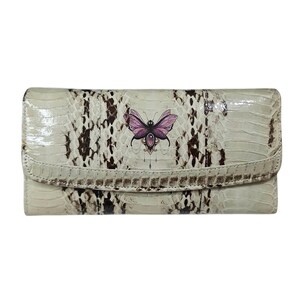 Genuine Snake Purse Cobra snake Skin Women Snake Wallet Handmade Purse Gray