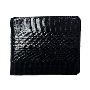 Genuine Cobra Snake Skin Men's Wallet Bifold Black UK - Main Image