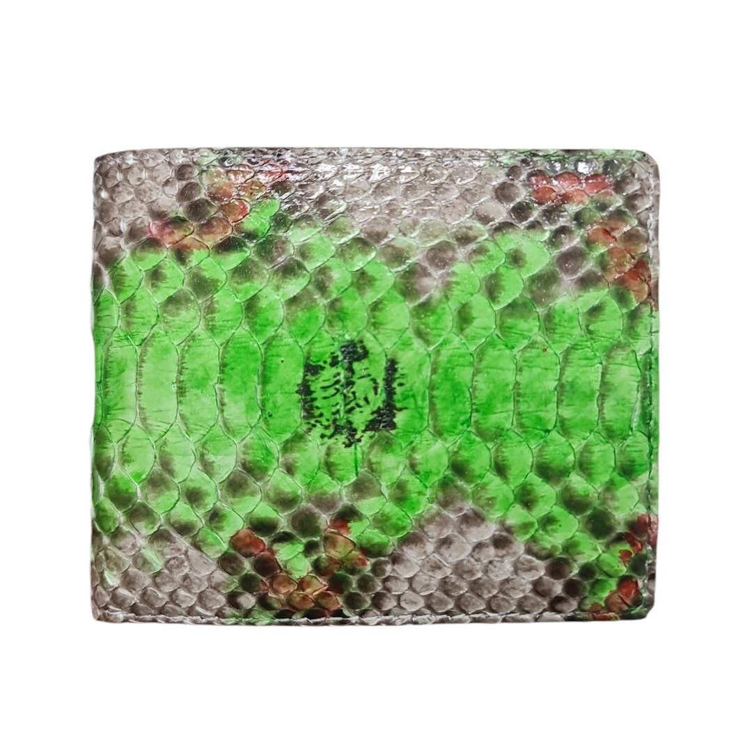 Genuine Snake Wallet Skin Men's Phyton Sanca Wallet Green Arabic Mark ...