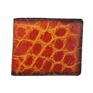 Bruine alligator lederen portemonnee heren lederen skin, handgemaakte leren portemonnee voor heren, gepersonaliseerde herenportemonnee