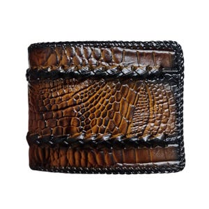 Handmade Dark Brown Ostrich Feet Nail Skin Leather Men's Wallet