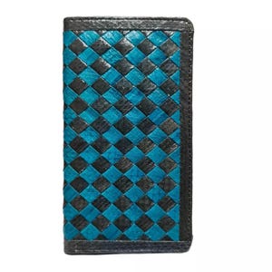 Handmade Braided Snake Wallet Candy Black Turquoise Multicolor Cobra Skin Wallet