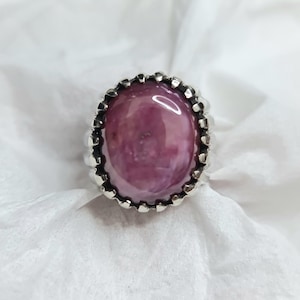 Natural 22.65 CT Star Ruby Silver Handmade Mens Ring