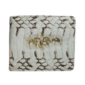 Bifold Gray Cobra Snake Wallet Men's Bifold Exotic Handmade Wallet Dragon Mark