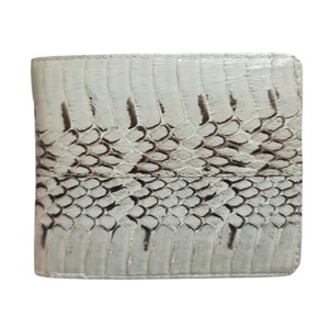 Genuine Grey Cobra Snake Skin Men's Wallet Bifold Exotic Handmade Snake Wallet