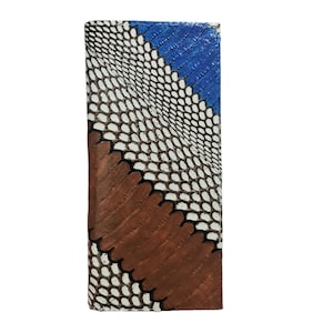 Genuine Cobra Skin Men's Long Wallet Grey Unisex Brown Blue Stripes