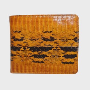 Handgjord Radiated Rat Snake Bifold Plånbok - Brunt Exotiskt Läder
