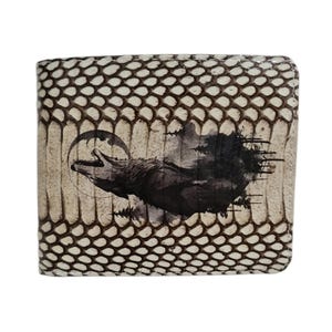 Echte graue Kobra Schlangenhaut Wolf Mond Mark Herren Geldbörse Bifold Exotic Handmade