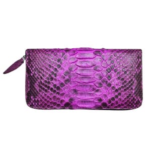 Purple Snake Purse Genuine Python Snake Skin Women Long Wallet Purple Sanca Purse