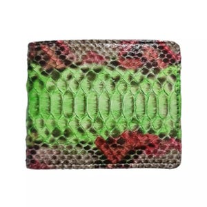 Genuine Multicolor Snake Wallet Skin Men's Phyton Sanca Wallet Short Bifold Exotic Best Gift