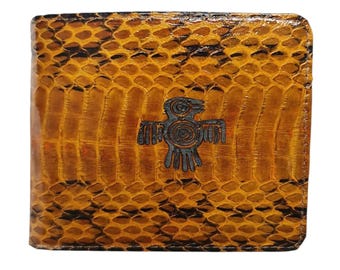 Handmade Leather Snake Wallet: Personalized Engraved Bi-fold - Etsy