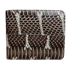 Genuine The Gold-Ringed Cat Snake Skin Men's Wallet Bifold