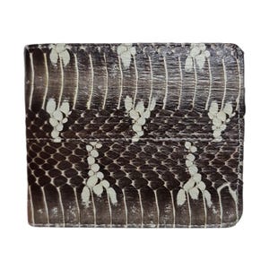 Genuine The Gold-Ringed Cat Snake Skin Men's Wallet Bifold