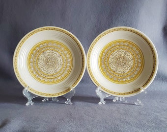 2 Hacienda Gold Dessert/Bread Plates By Franciscan, Casual Mid-Century Style, Vintage From 1965-66, Made in California