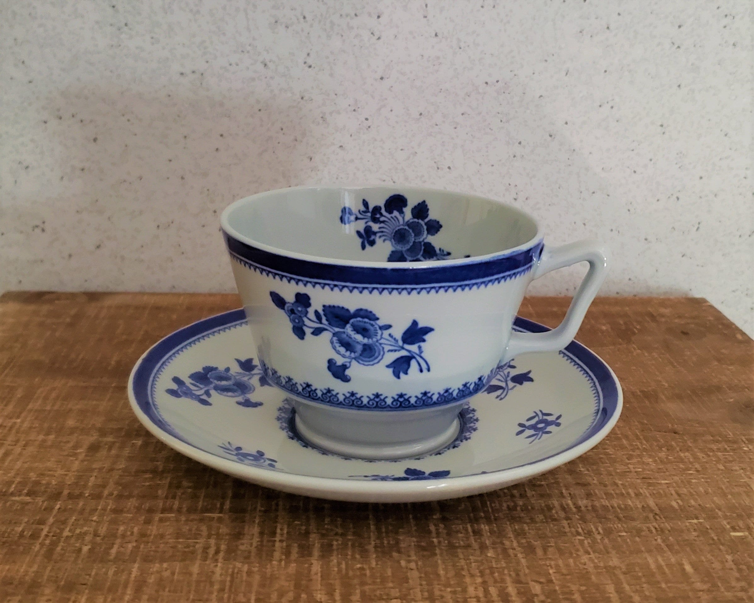 Spode Gloucester Blue Cup and Saucer Set Blue and White Etsy