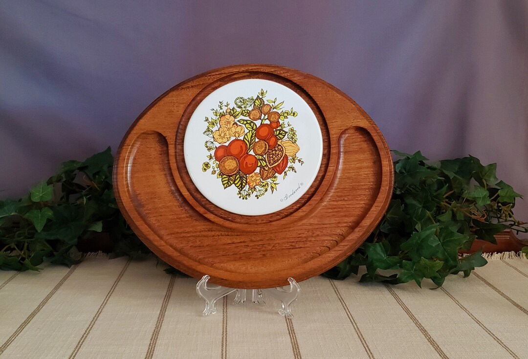 Goodwood Cheese and Cracker Tray Oval Wood Tray With Ceramic Etsy