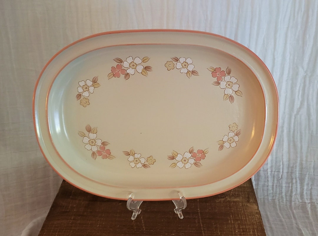 Chantilly Fleur De Bois 12 1/2 Inch Stoneware Platter, by Hearthside