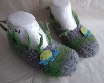 Children's Slippers Size 32/33 Children's Shoes Felt Shoes Push knitted felt