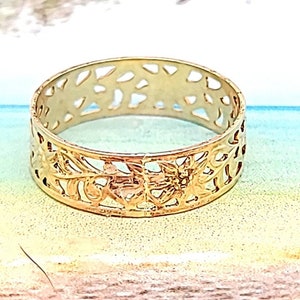 Thumb Ring for women, Gold Filigree thumb ring, Women&#39;s rings, Thumb rings, Gift for her, Stacking ring, Midi, Knuckle, Rings for women