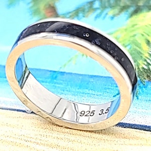 Black Sterling Silver Toe Ring: Sparkle Band, Comfortable Fit