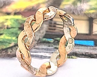 Thumb rings - Braided rings - Medium braided ring - Women's thumb ring - Thumb jewelry - Knuckle ring- Midi ring-Mix Metal