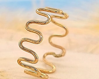 14k Gold fill - Thumb Ring -  Ripple ring - Thumb ring for women- Sterling silver - Thumb rings  for women - Thumb jewelry -