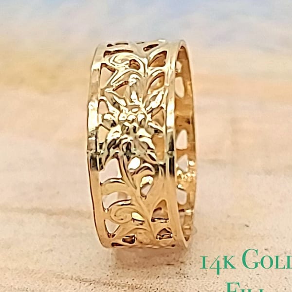Filigree ring-Gold toe ring-Filigree toe ring- Women's rings-Toe rings for women- Ornamental -Gift for her- Stacking ring-Knuckle ring-Midi